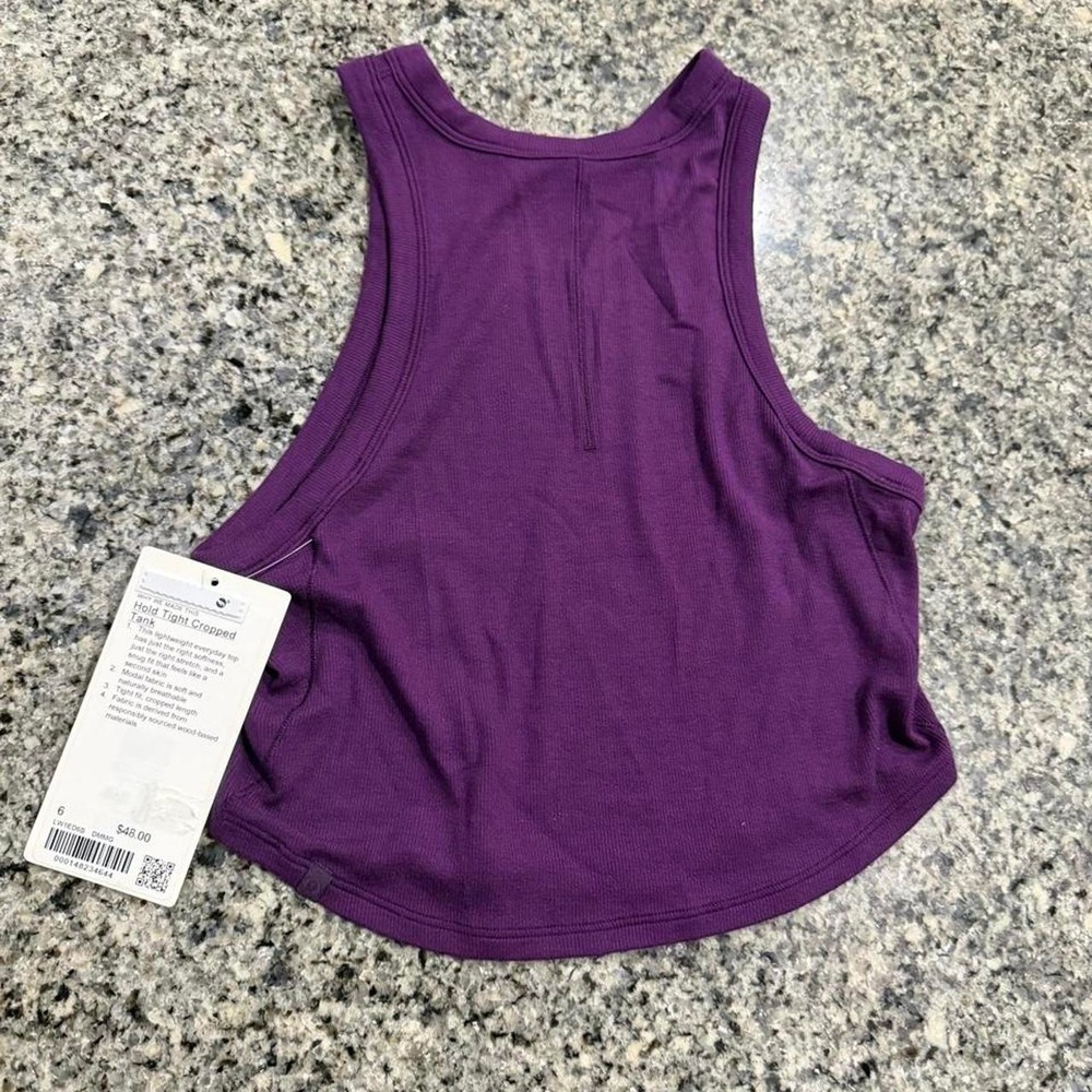 NWT Lululemon Hold Tight Cropped Tank Top Dramatic Magenta